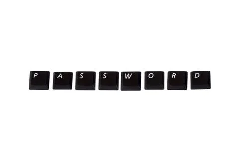 Password written in keys Stock Photos
