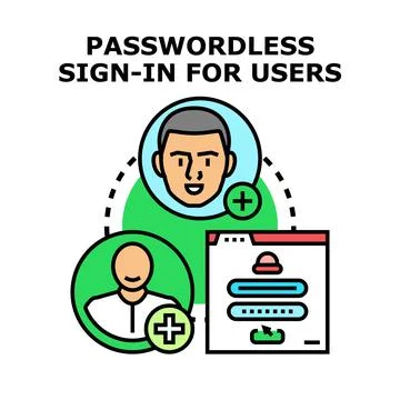 Passwordless access for users signing in Stock Illustration