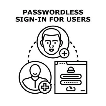Passwordless access for users signing in Stock Illustration