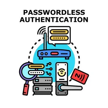 Passwordless authentication concept for secure digital access Stock Illustration