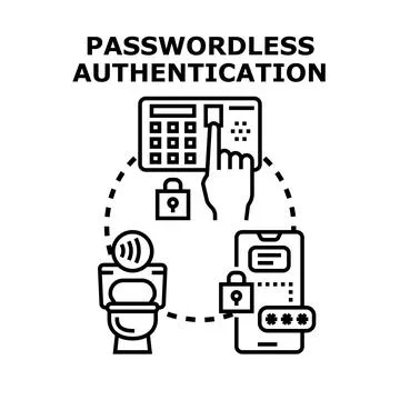 Passwordless authentication system offering secure access solutions Stock Illustration