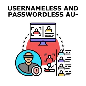 Passwordless authentication system securing digital identity access 스톡 일러스트