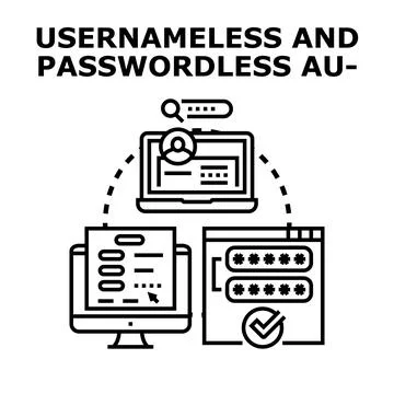 Passwordless authentication system securing digital access concept イラスト素材
