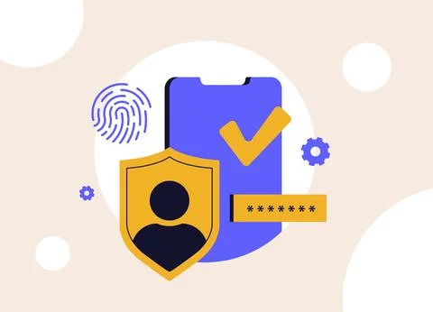 Passwordless authentication. Zero Sign-On, Shield, sign-in form, password and Stock-Illustration