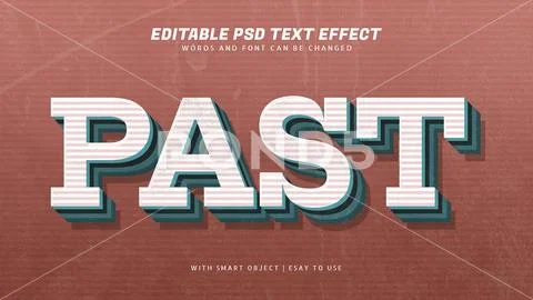 Past 3d retro style text effect editable Modello PSD