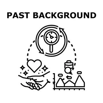 Past background analyzing history, experience, and personal relationships Stock Illustration