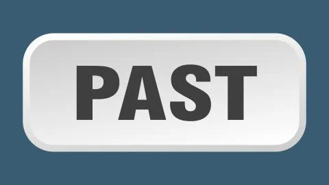 Past button. past square 3d push button Illustrazione stock