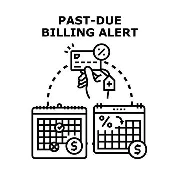 Past due billing alert reminding debt payment Stock Illustration