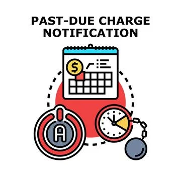 Past due charge notification alert vector illustration Stock Illustration