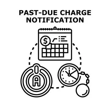 Past due charge notification alert vector illustration Stock Illustration