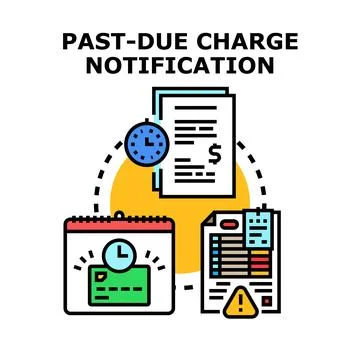 Past due charge notification concept vector illustration Stock Illustration