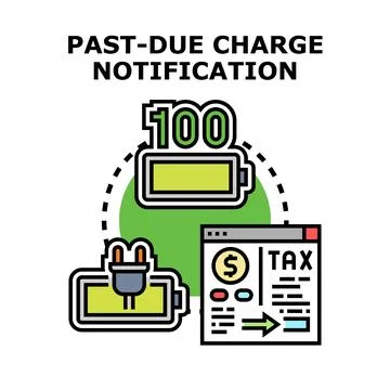Past due charge notification concept vector illustration Stock Illustration