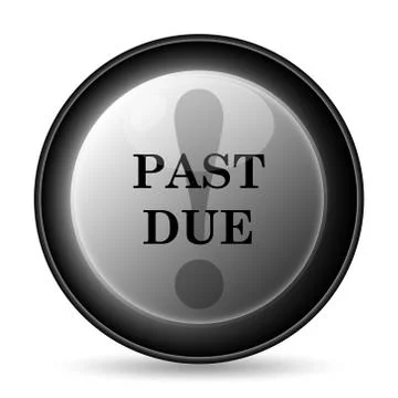 Past due icon. Internet button on white background.. Stock Illustration