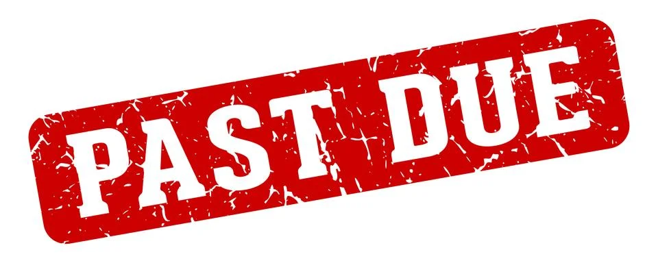 Past due rectangular sign. past due stamp Stockillustratie