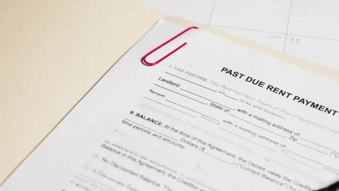 Past due rent payment plan form Stock Footage 260082511