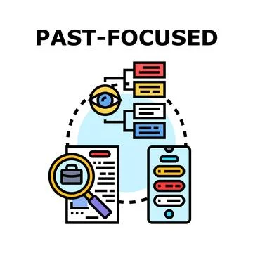 Past focused concept analyzing history data Stock Illustration