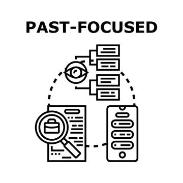 Past focused concept analyzing history data Stock Illustration