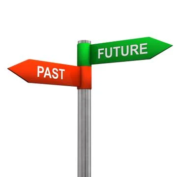 Past future direction sign Stock Illustration