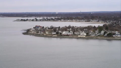 Past harborside homes in Milford, Connecticut. Shot in November 2011. Stock Footage 59169914
