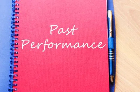 Past performance write on notebook Stock Photos