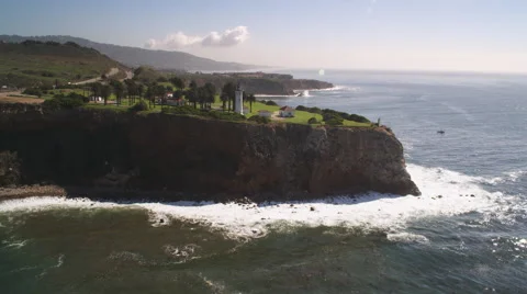 Past Point Vicente Lighthouse on the California coast. Shot in 2010. Stock Footage 59107757