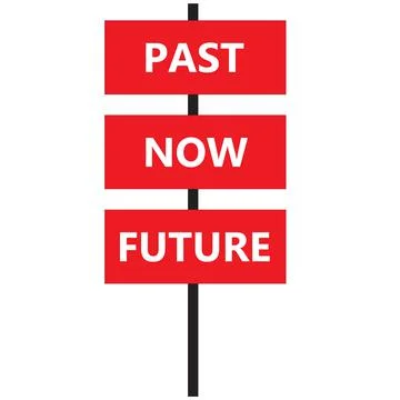 Past, present and future icons on white background. flat style. Stock Illustration