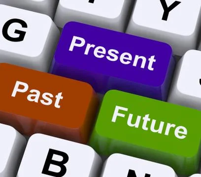 Past present and future keys show evolution or aging イラスト素材