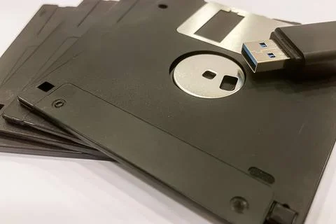 From Past to Present. The Evolution of Data Storage. Stock Photos