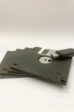 From Past to Present. The Evolution of Data Storage. Stock Photos