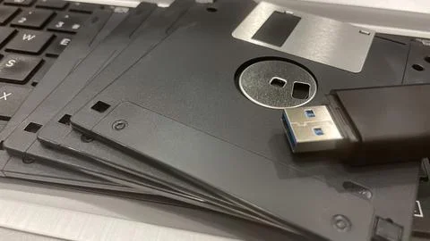 From Past to Present. The Evolution of Data Storage. Stock Photos