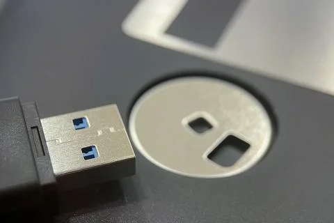 From Past to Present. The Evolution of Data Storage. Stock Photos