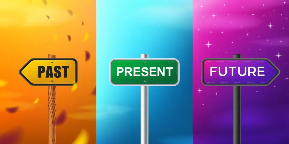 Past, Present, Future Signpost Stock-Illustration