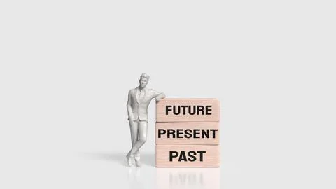 Past Present Future Timeline Mindset Concept 3d rendering. Stock Illustration