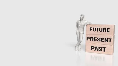 Past Present Future Timeline Mindset Concept 3d rendering. Stock Illustration