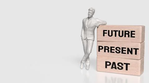 Past Present Future Timeline Mindset Concept 3d rendering. Stock Illustration