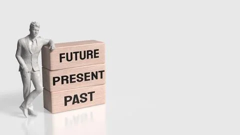 Past Present Future Timeline Mindset Concept 3d rendering. Stock Illustration
