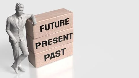 Past Present Future Timeline Mindset Concept 3d rendering. Stock Illustration