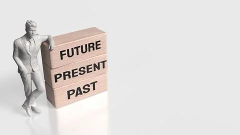 Past Present Future Timeline Mindset Concept 3d rendering. Stock Illustration