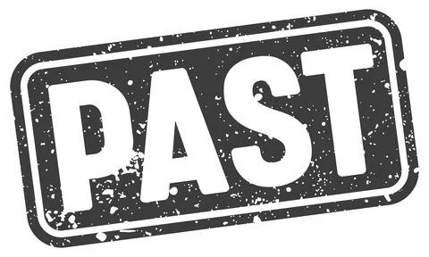 Past stamp. past black rectangular grunge stamp on transparent background Stock Illustration