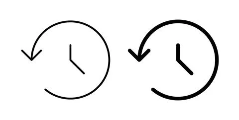 Past time icon in black and white. vector icon pack for websites Stock Illustration