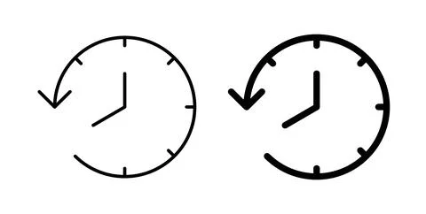 Past time icon symbol. Vector illustration pack in black color. 스톡 일러스트