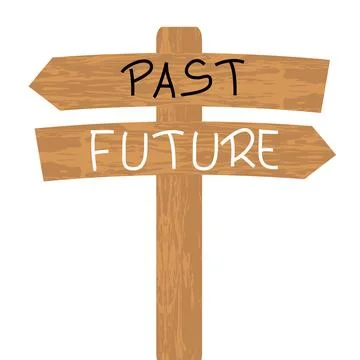 Past versus future concept with direction arrows Stock Illustration