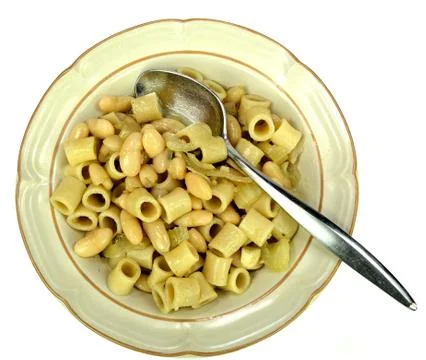 Pasta and bean soup Stock Photos