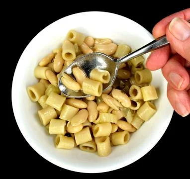 Pasta and bean soup Stock Photos