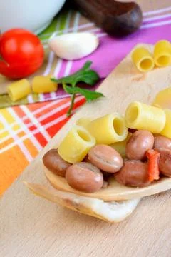 Pasta and beans Stock-Fotos