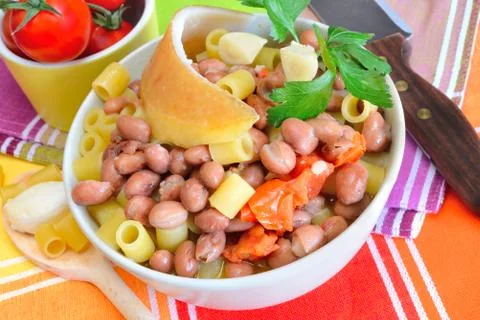 Pasta and beans Stock Photos