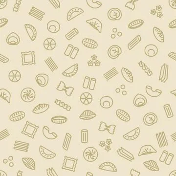 Pasta and dumplings seamless pattern Stock Illustration