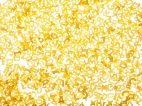 Pasta background with letters Stock Photos