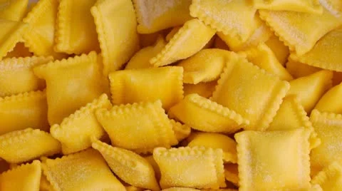 Pasta background : ravioli Stock Footage