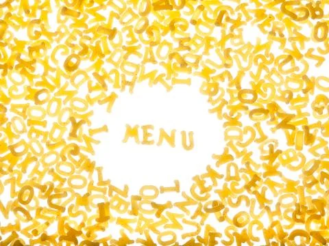 Pasta background with word "menu" Foto stock